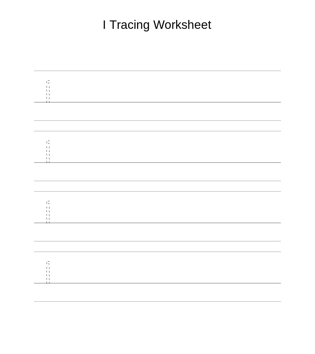 I Tracing Worksheet
