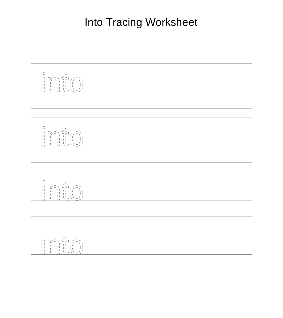 Into Tracing Worksheet