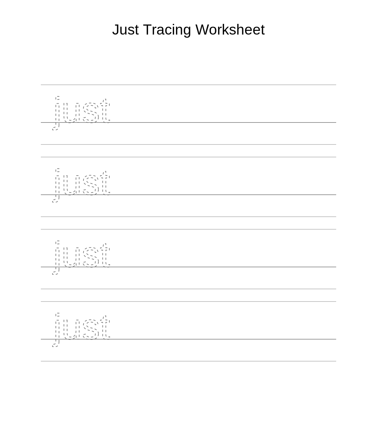 Just Tracing Worksheet