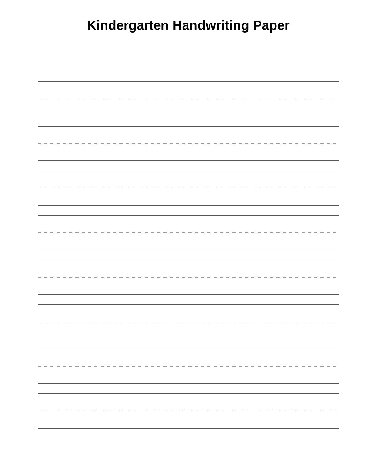 Kindergarten Handwriting Paper