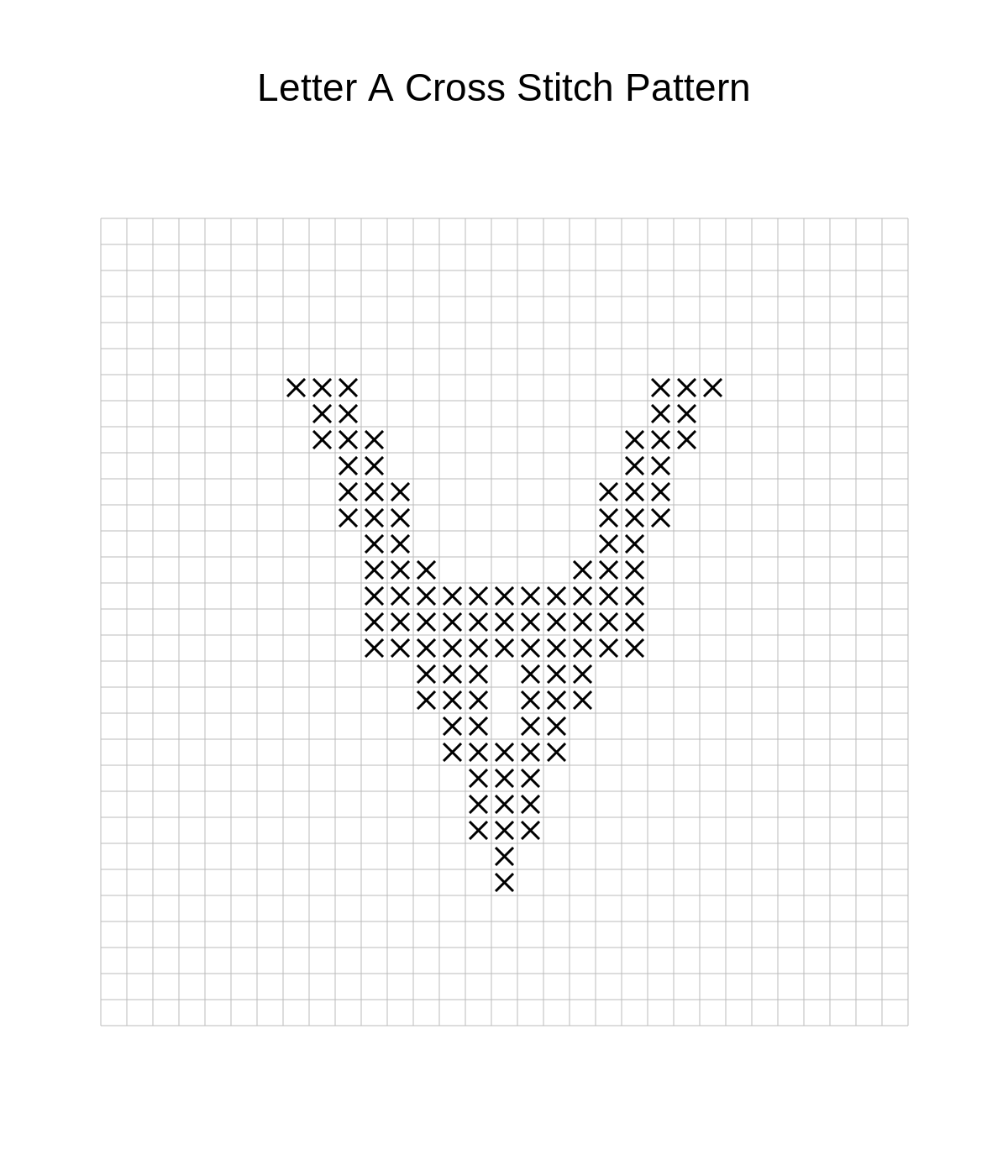 Letter A Cross Stitch Pattern
