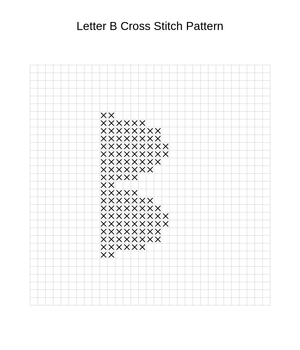 Letter B Cross Stitch Pattern