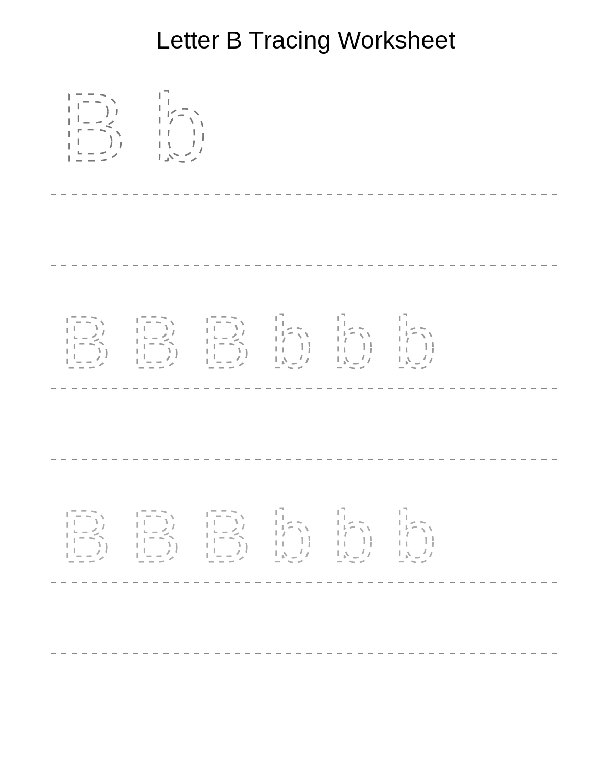Letter B Tracing Worksheet