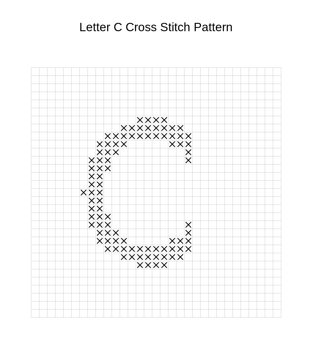 Letter C Cross Stitch Pattern