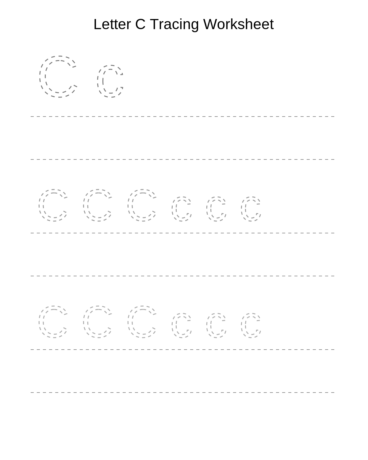 Letter C Tracing Worksheet