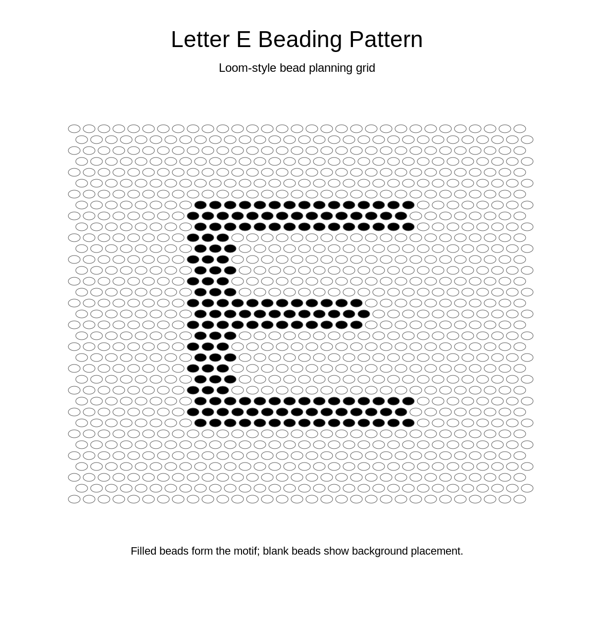 Letter E Beading Pattern