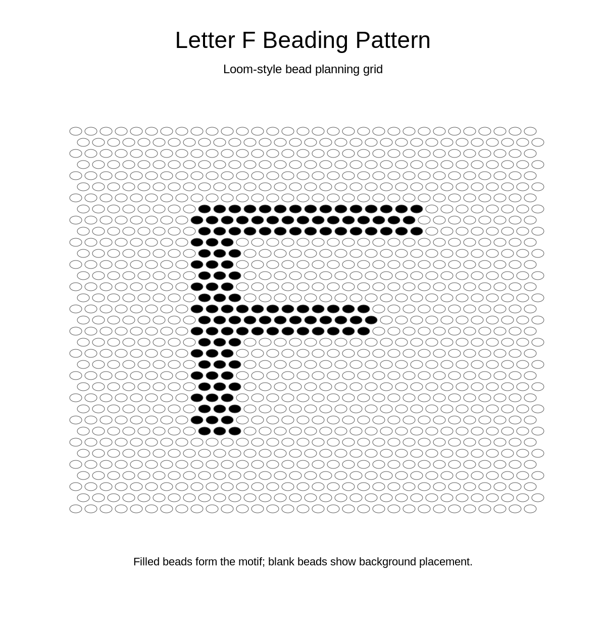 Letter F Beading Pattern