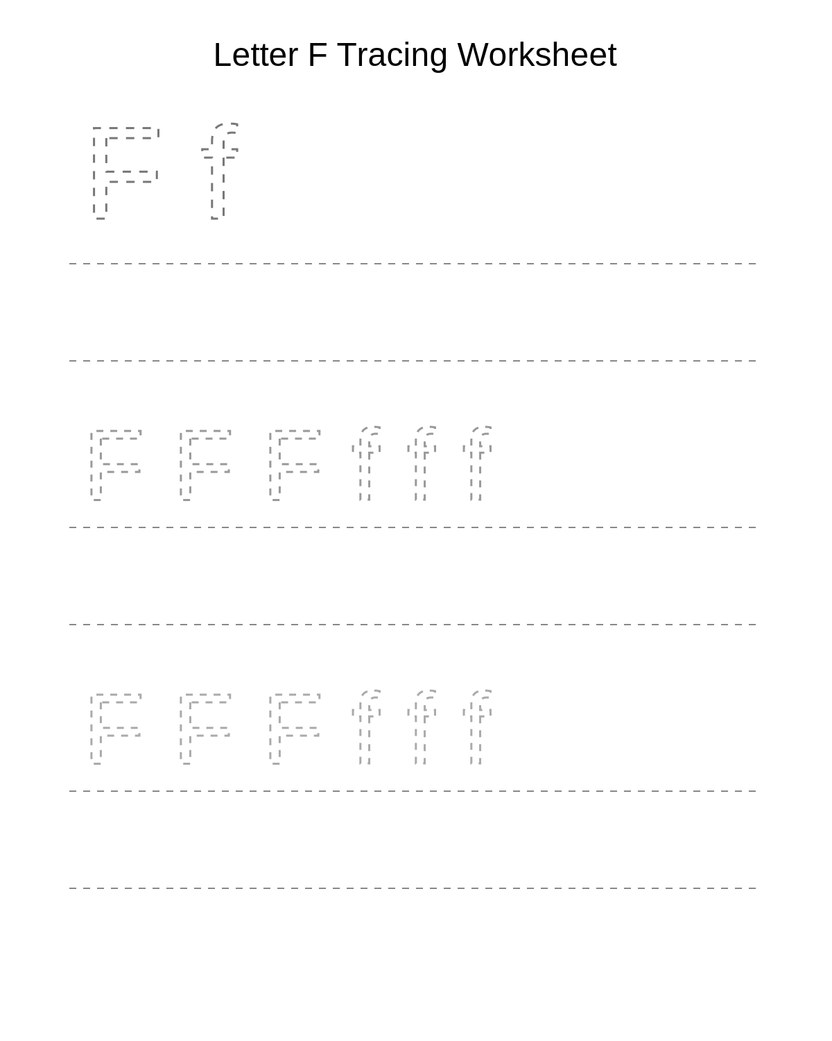 Letter F Tracing Worksheet