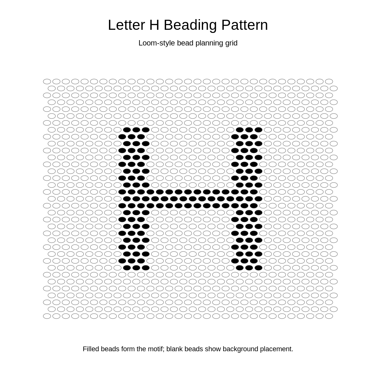 Letter H Beading Pattern
