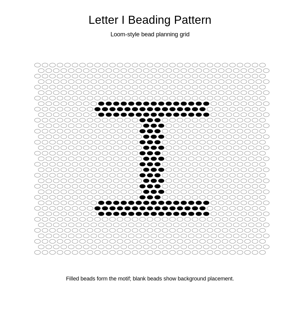 Letter I Beading Pattern