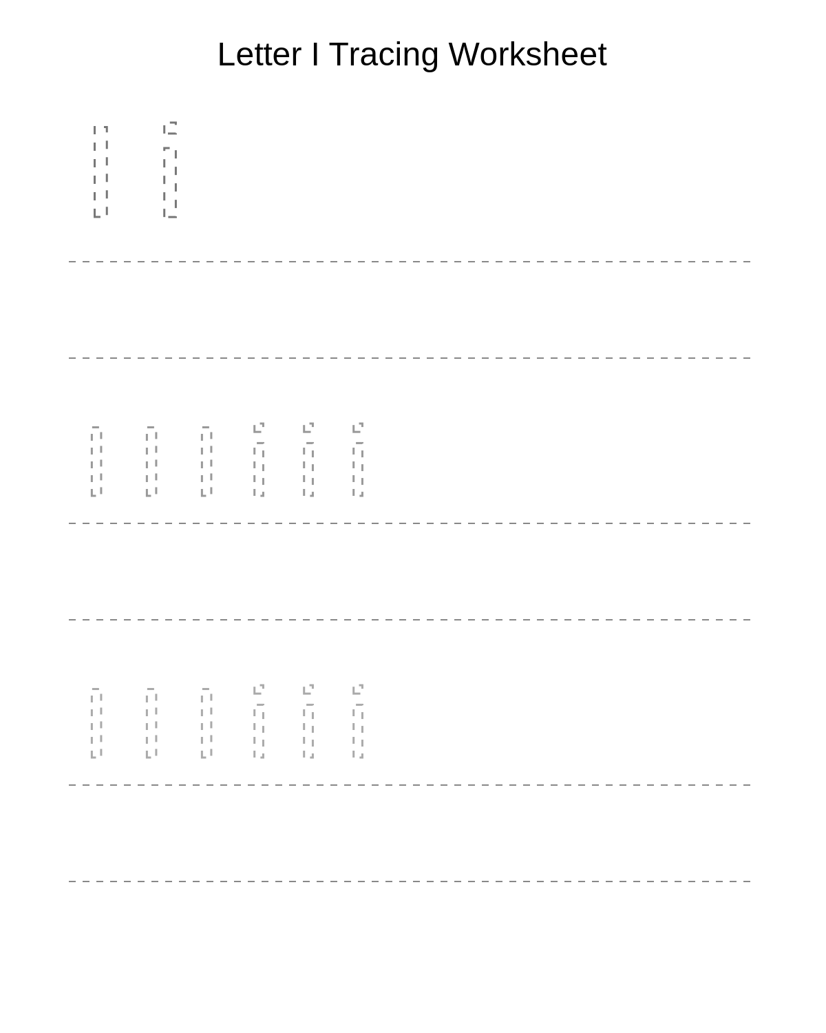 Letter I Tracing Worksheet