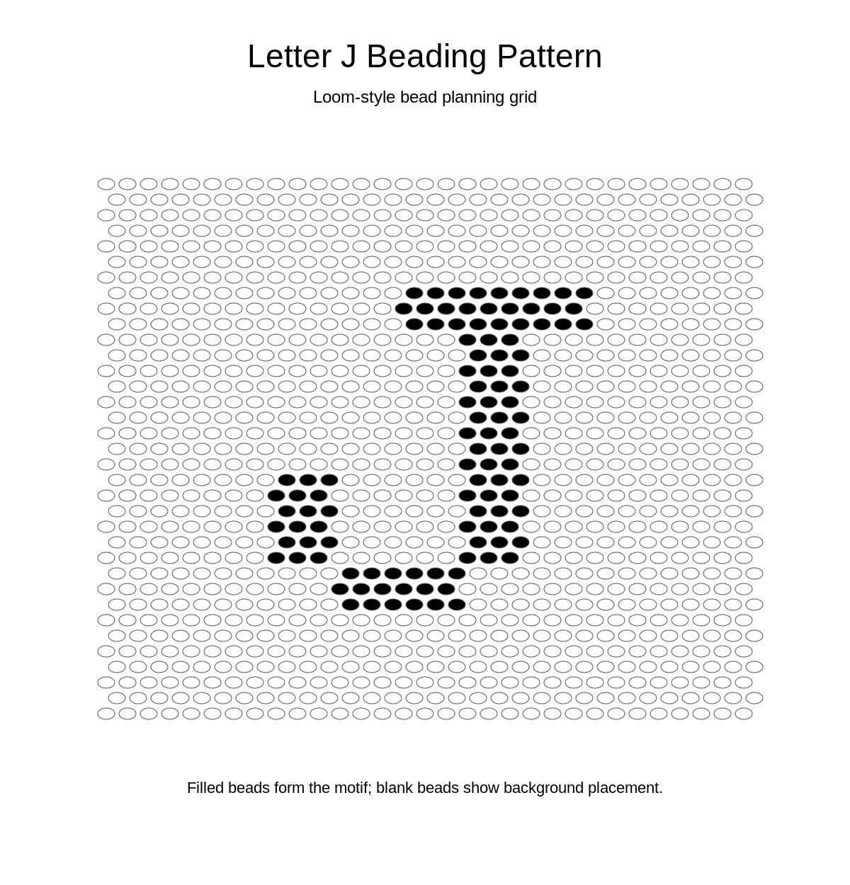 Letter J Beading Pattern
