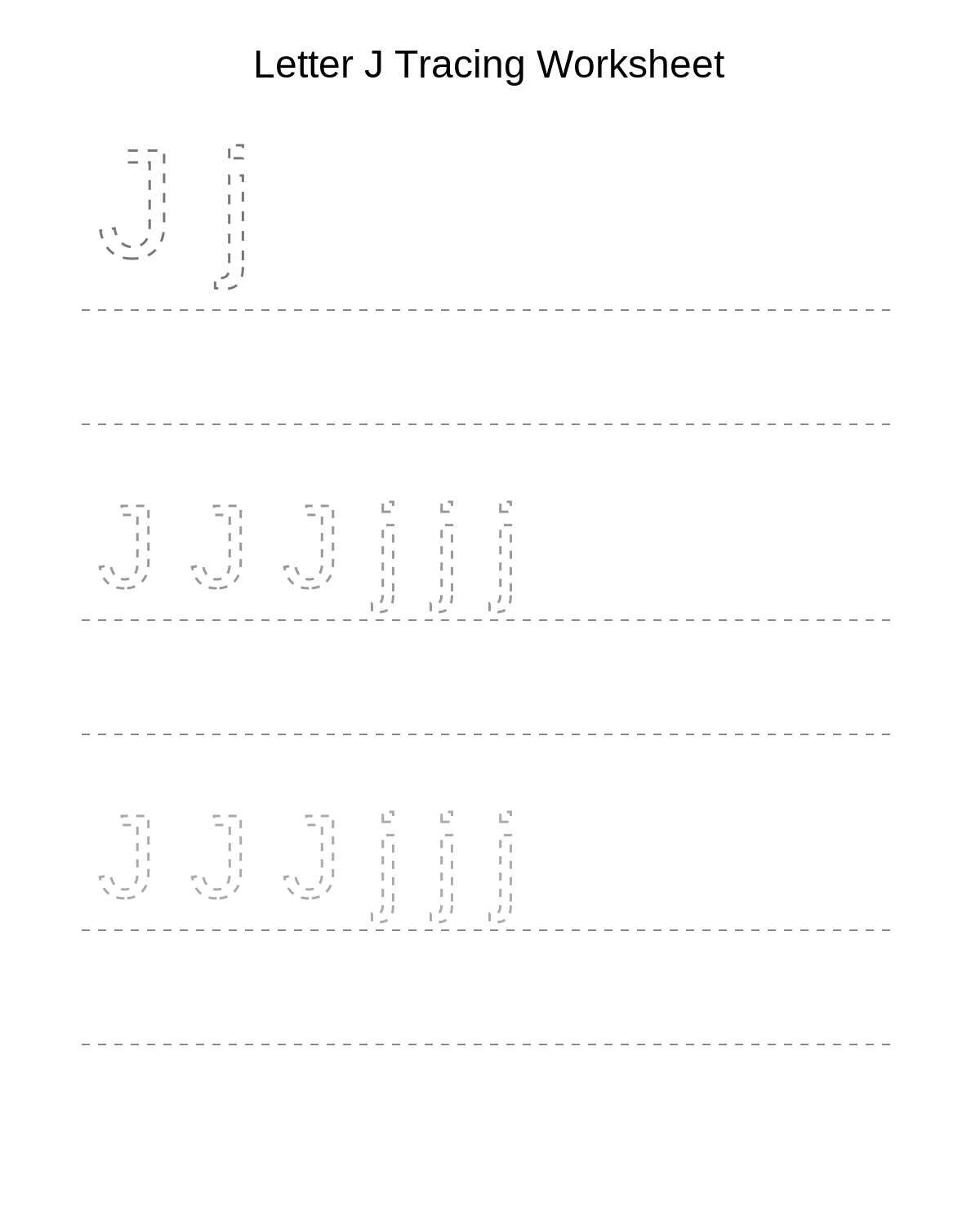 Letter J Tracing Worksheet
