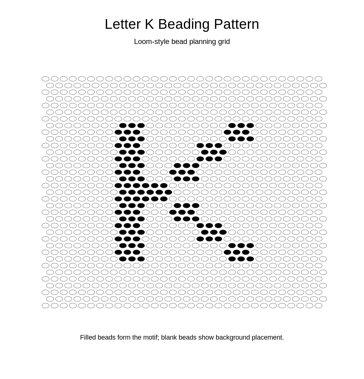 Letter K Beading Pattern