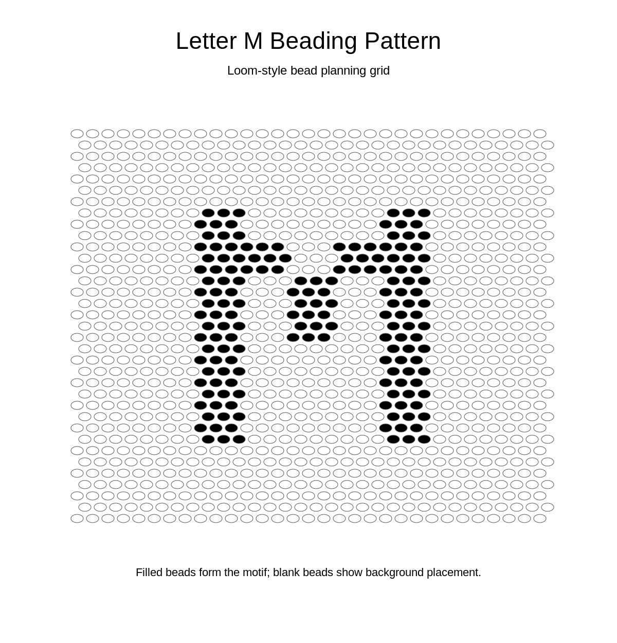 Letter M Beading Pattern