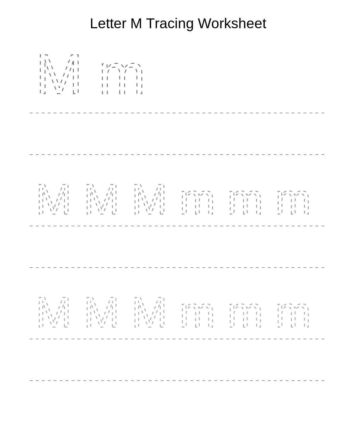 Letter M Tracing Worksheet