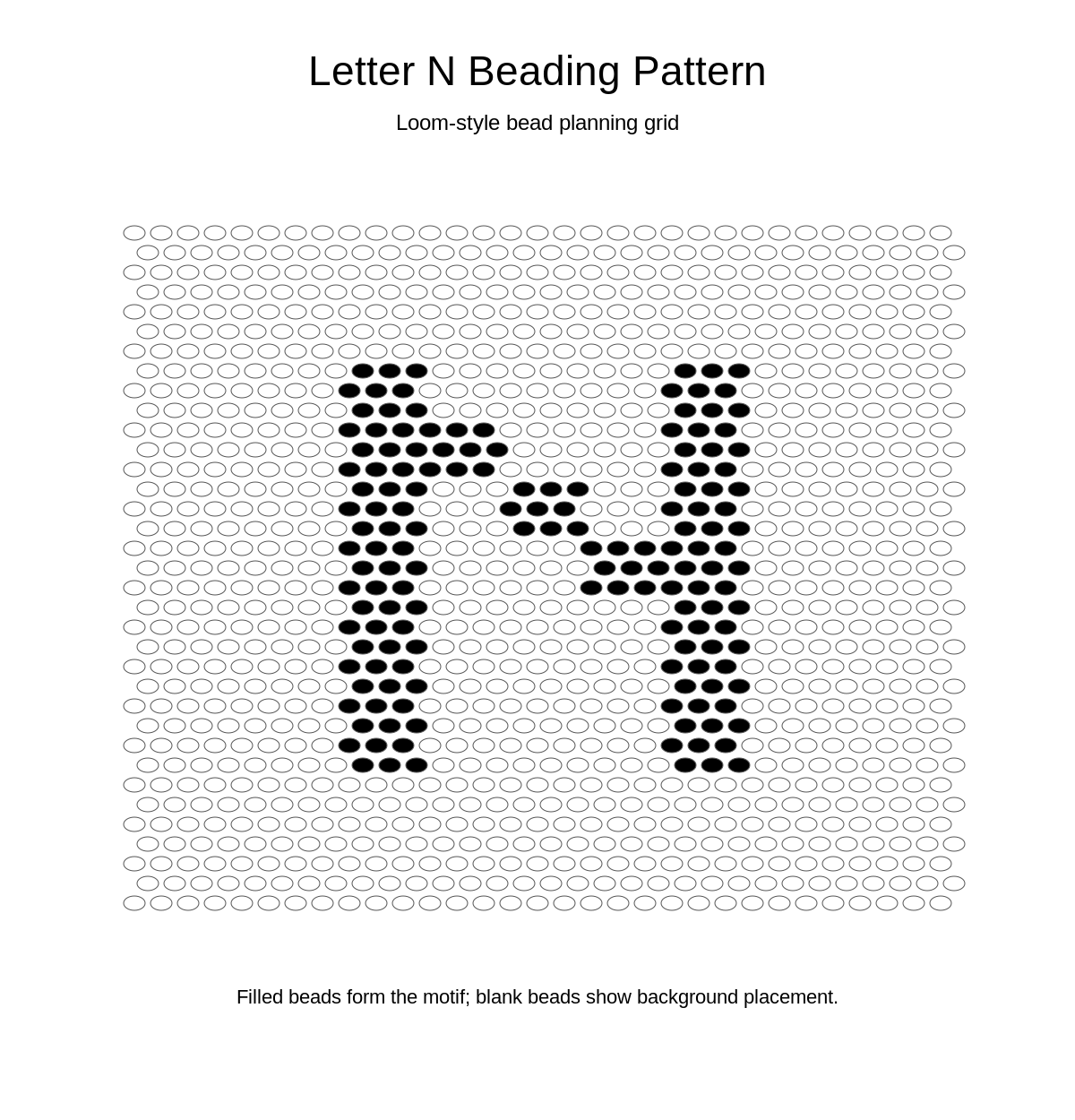 Letter N Beading Pattern