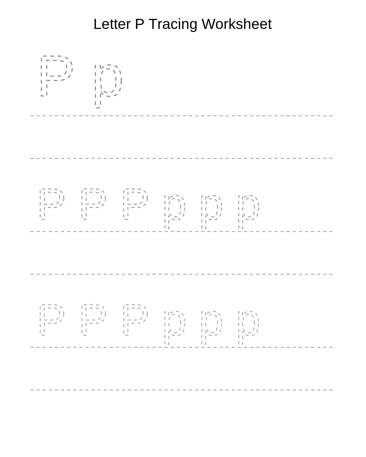 Letter P Tracing Worksheet
