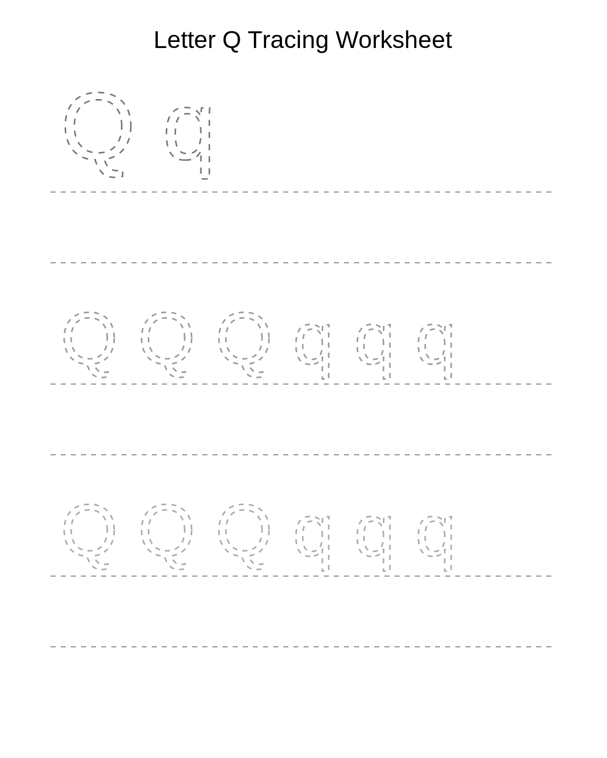 Letter Q Tracing Worksheet