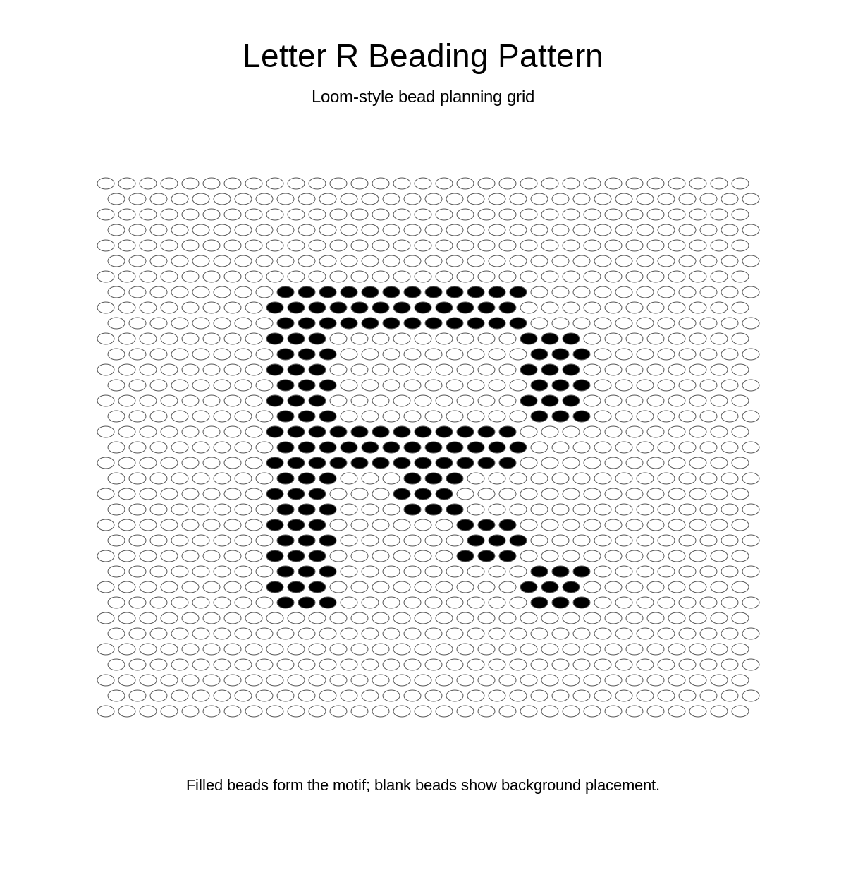 Letter R Beading Pattern