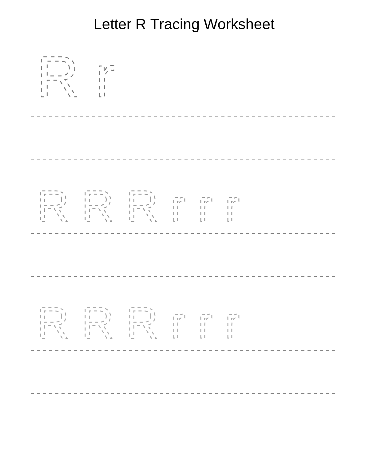 Letter R Tracing Worksheet