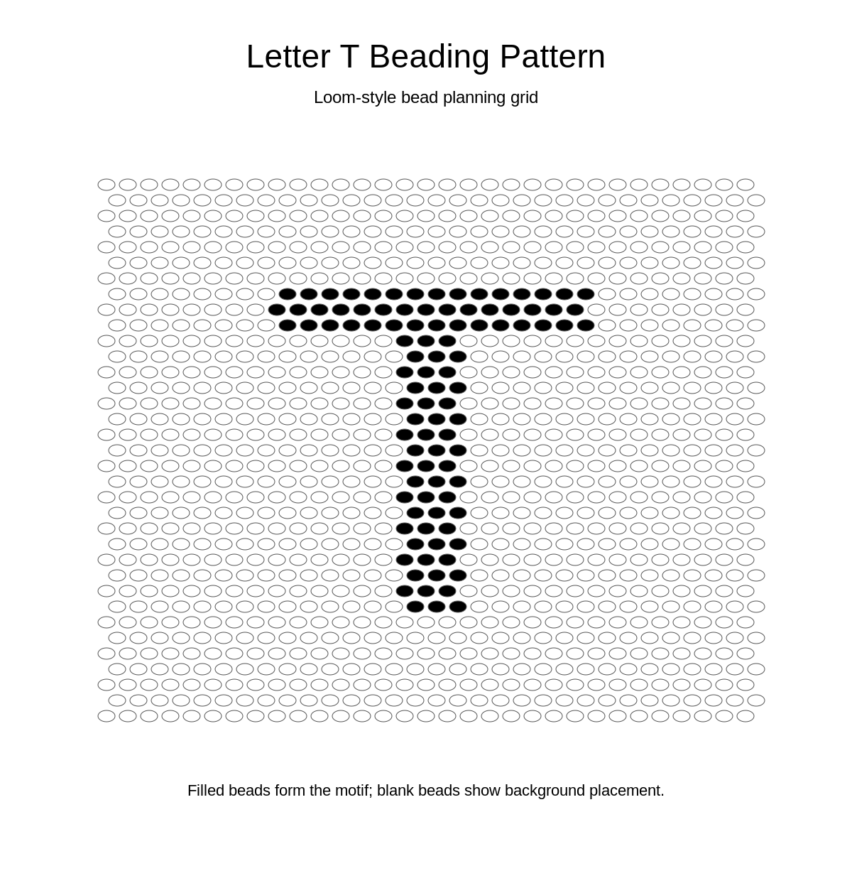 Letter T Beading Pattern