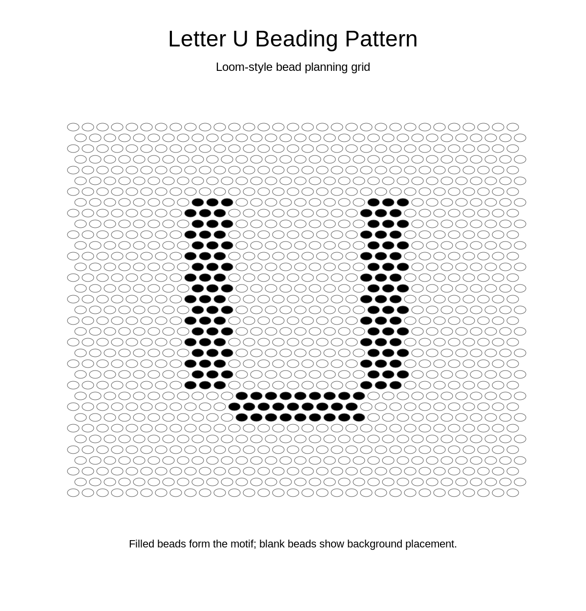 Letter U Beading Pattern