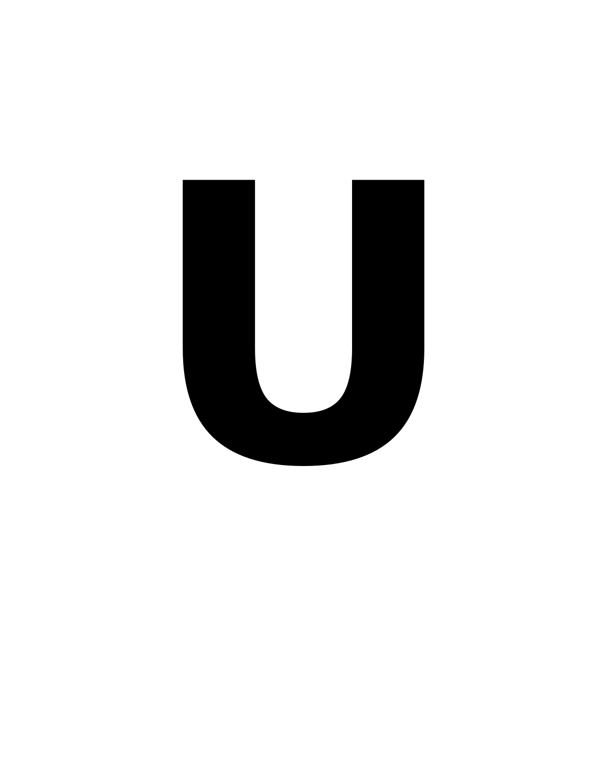 Letter U Stencil Printable