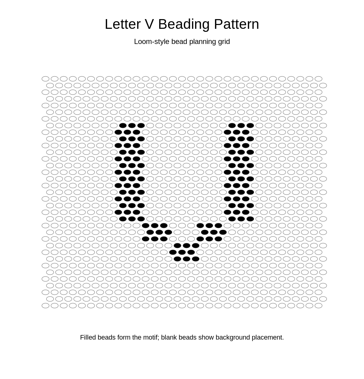Letter V Beading Pattern