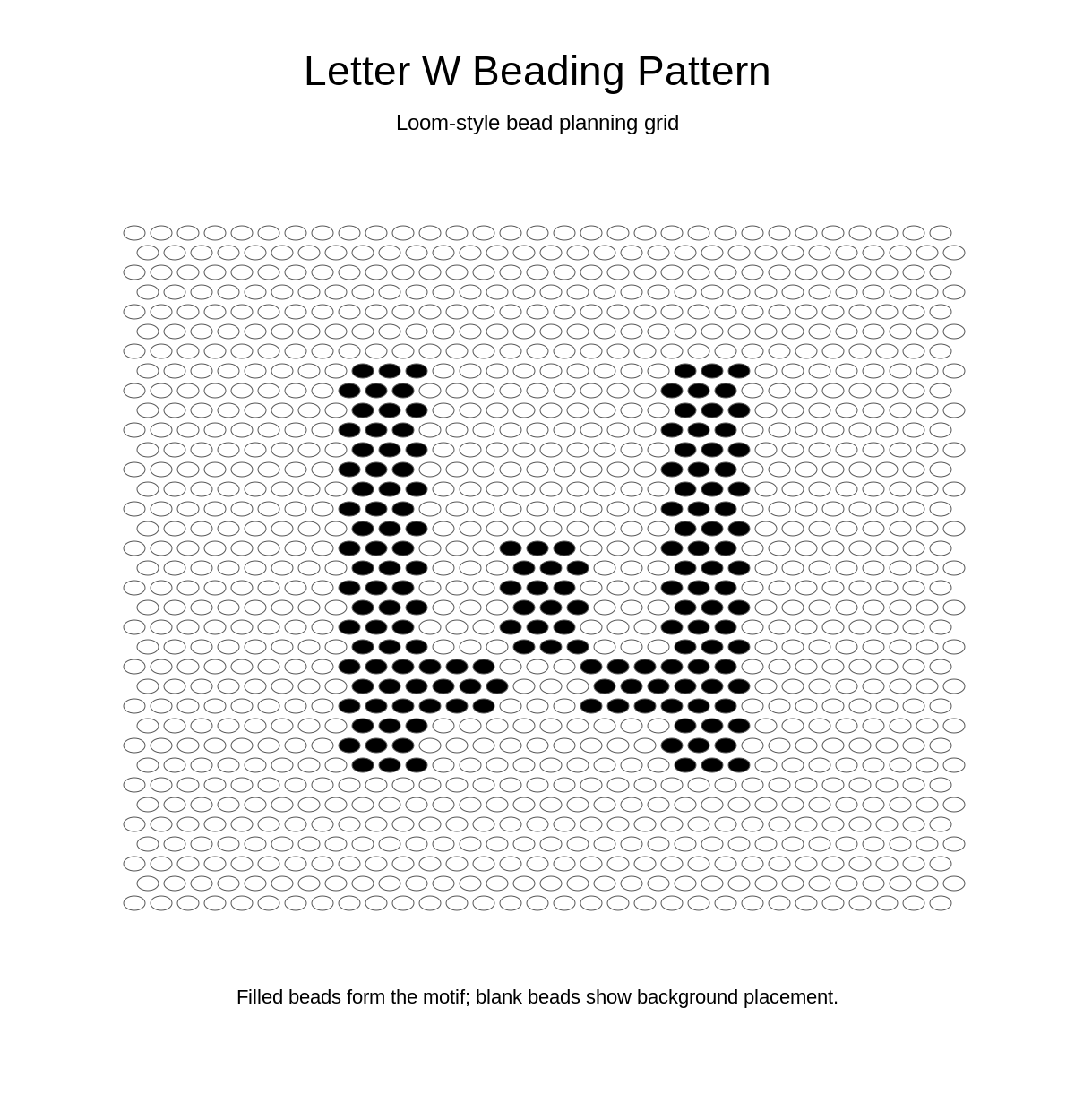 Letter W Beading Pattern