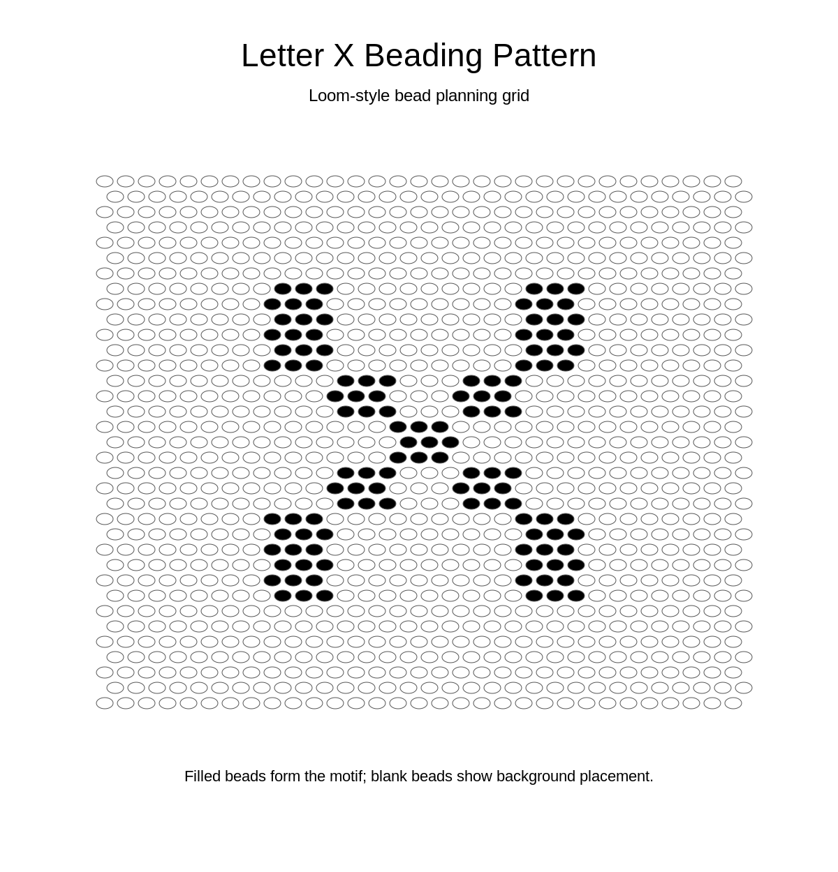 Letter X Beading Pattern