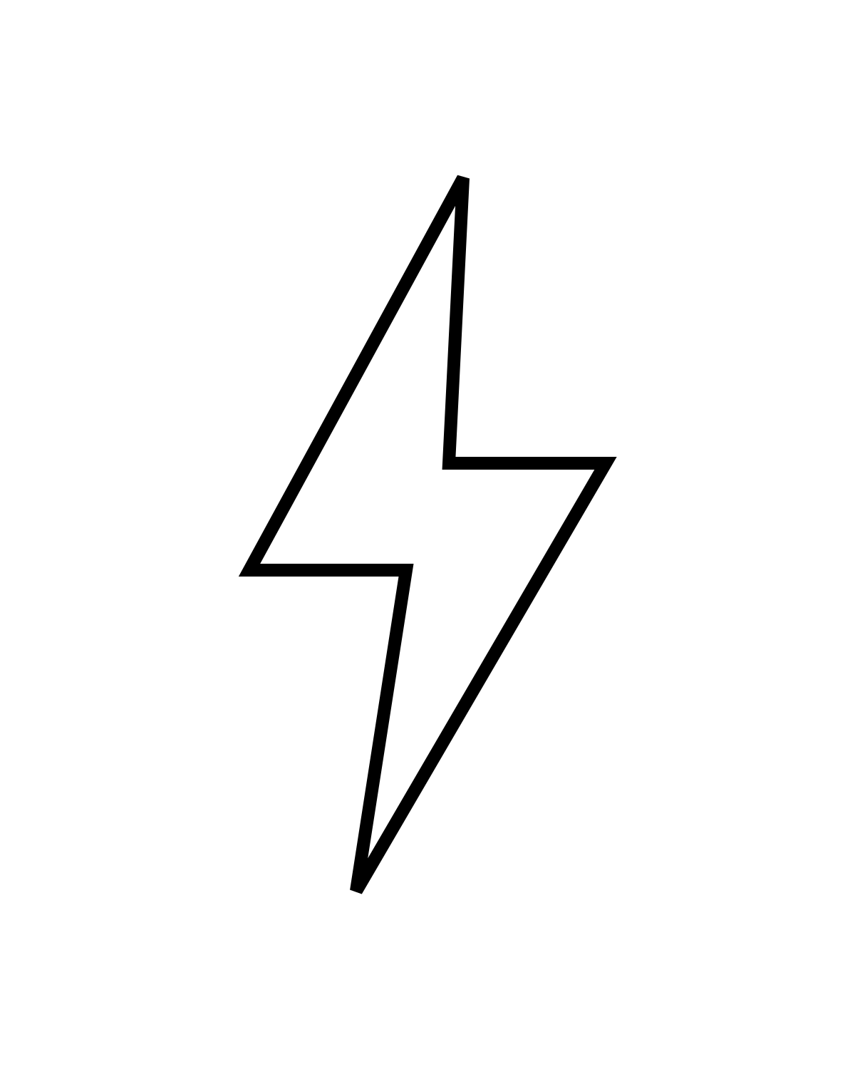Lightning Bolt Outline Printable