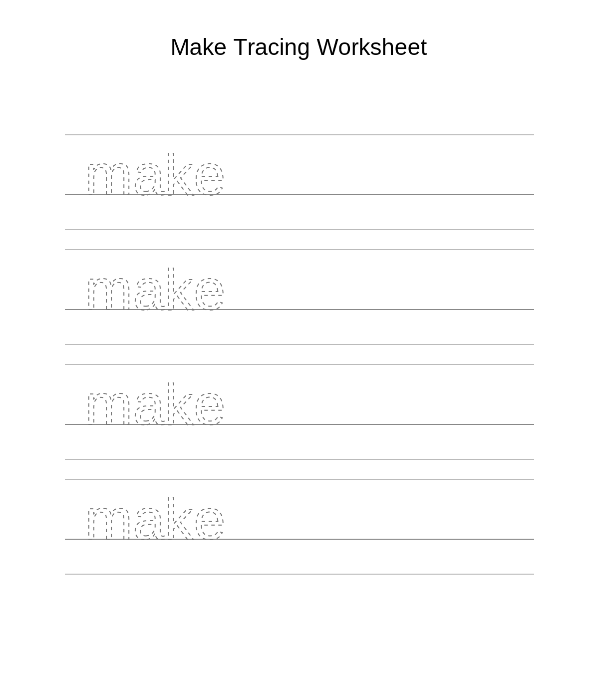 Make Tracing Worksheet