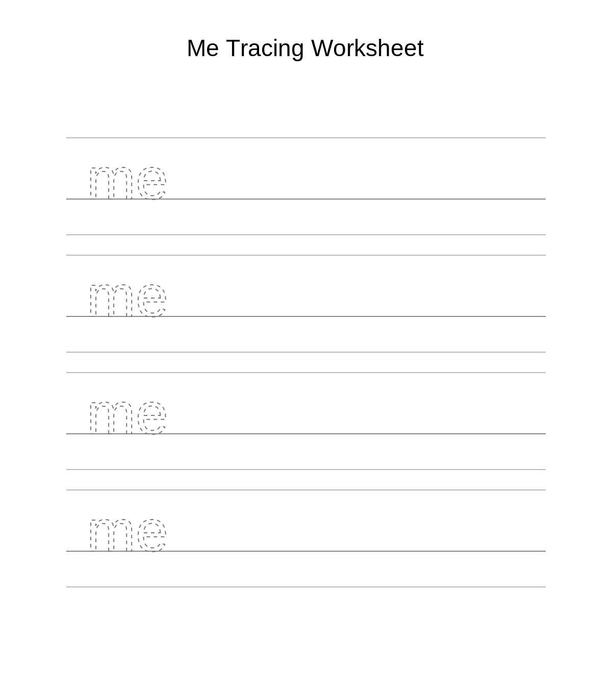 Me Tracing Worksheet