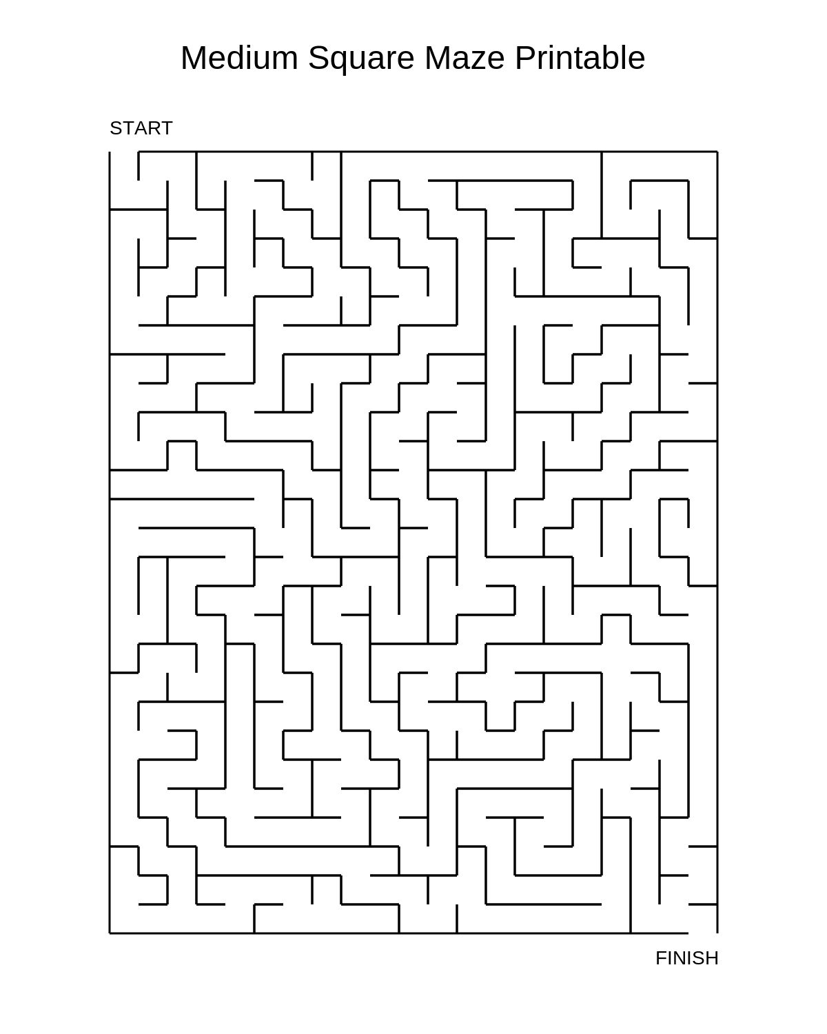 Medium Square Maze Printable