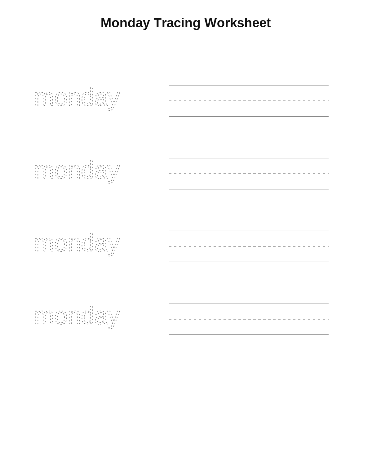 Monday Tracing Worksheet