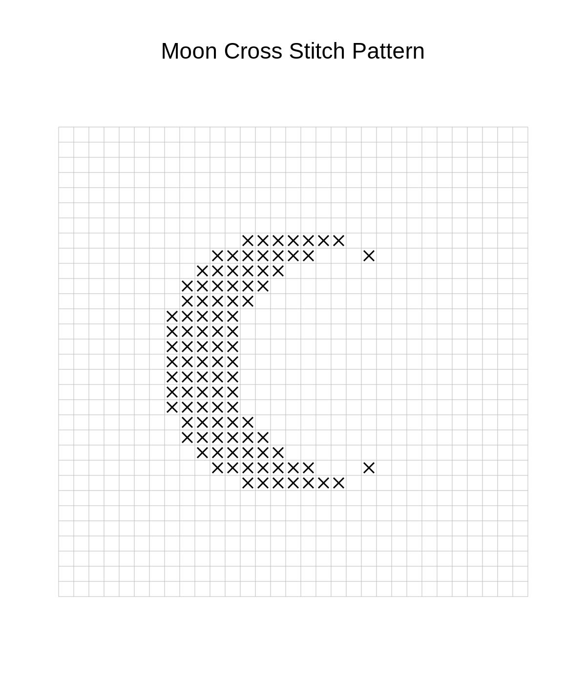 Moon Cross Stitch Pattern