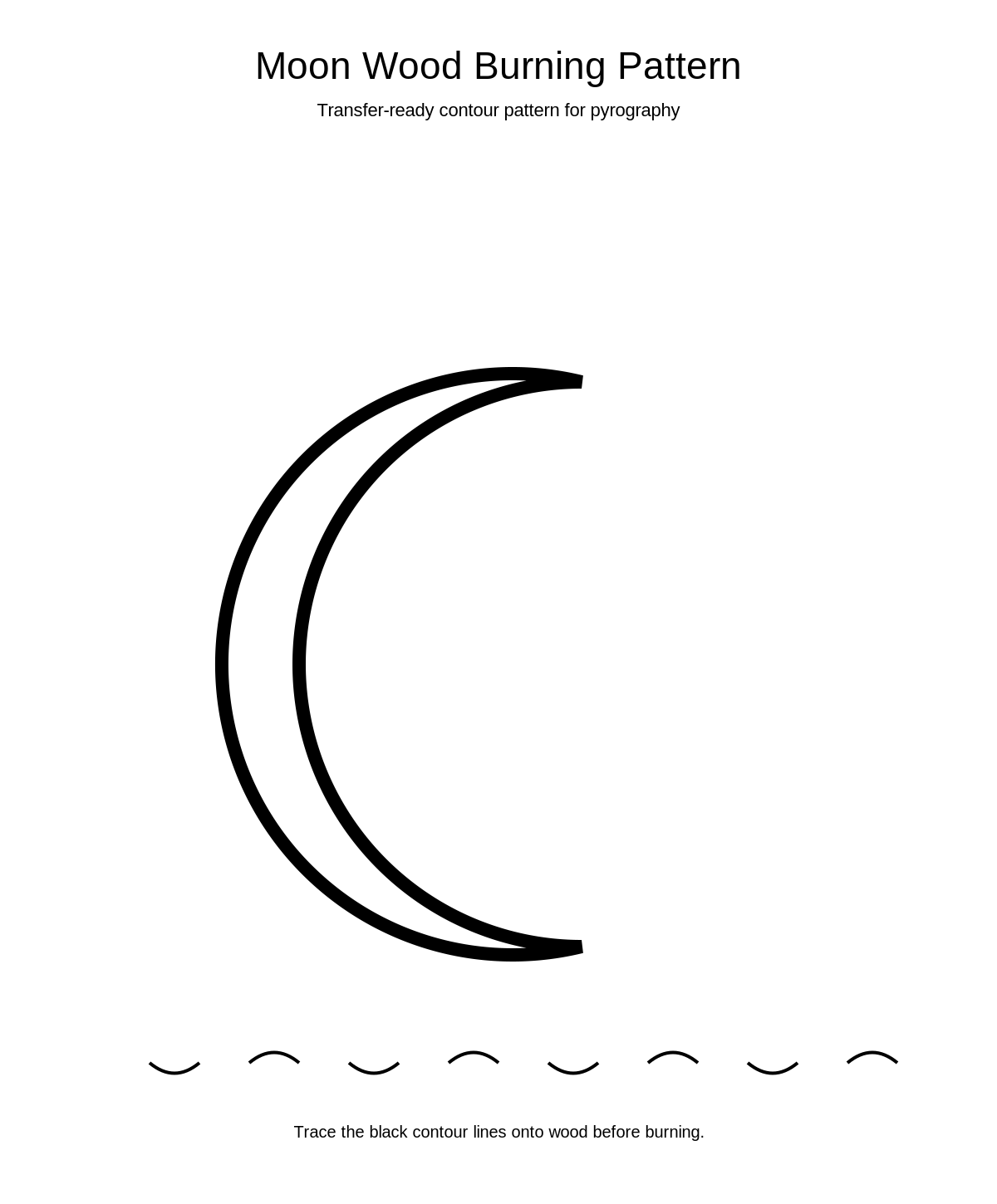 Moon Wood Burning Pattern