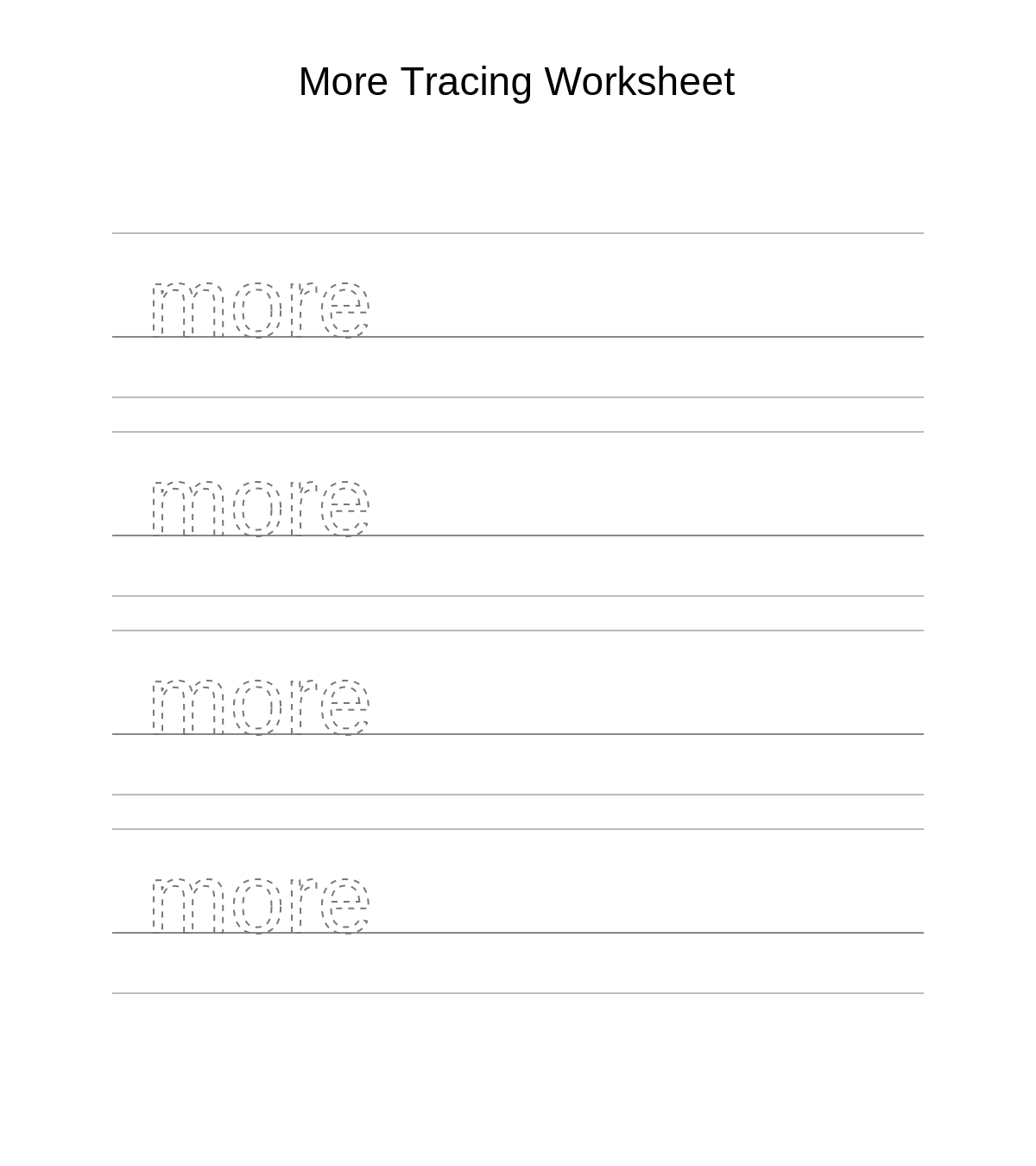 More Tracing Worksheet