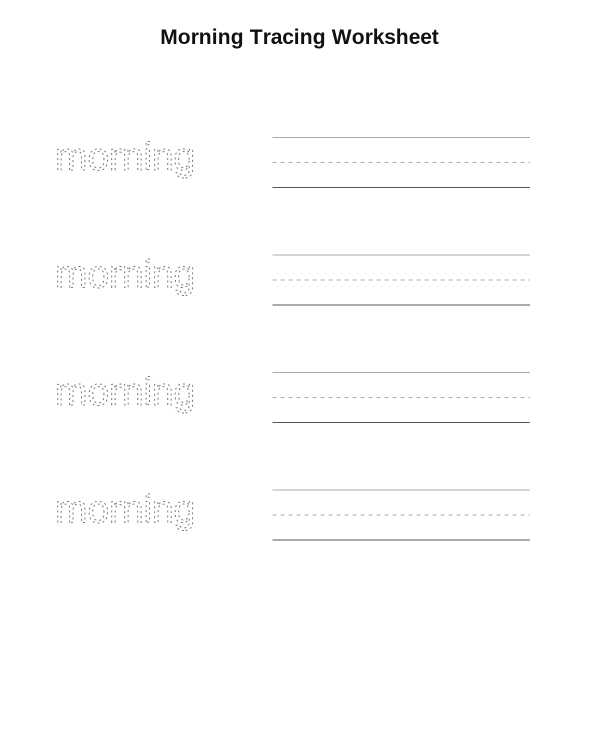 Morning Tracing Worksheet