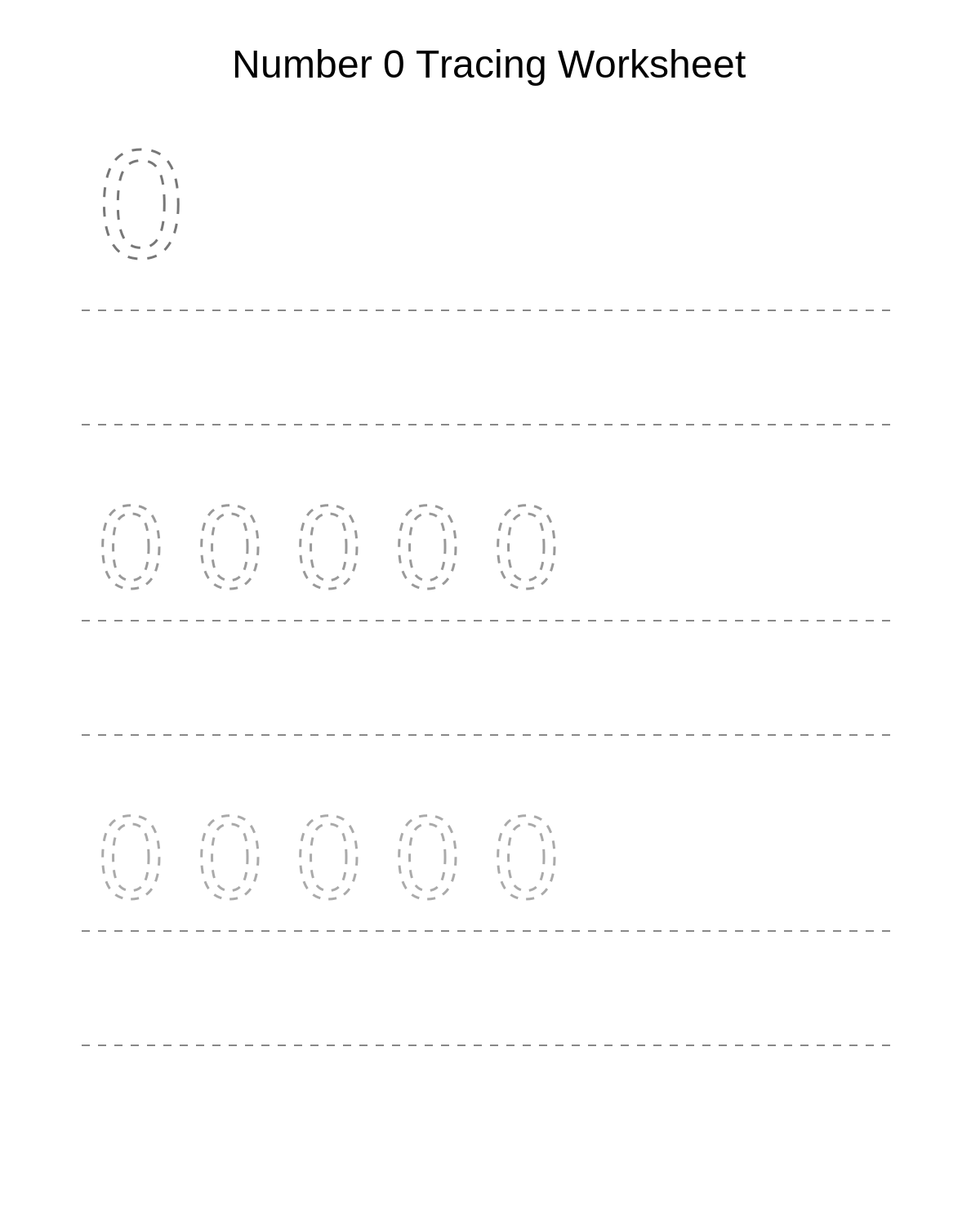 Number 0 Tracing Worksheet