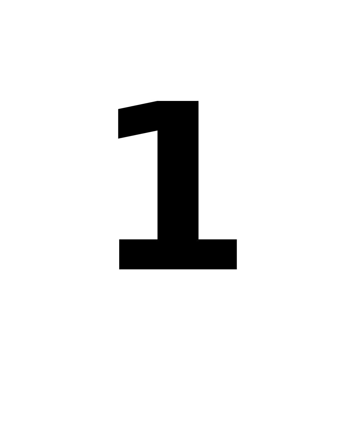 Number 1 Stencil Printable