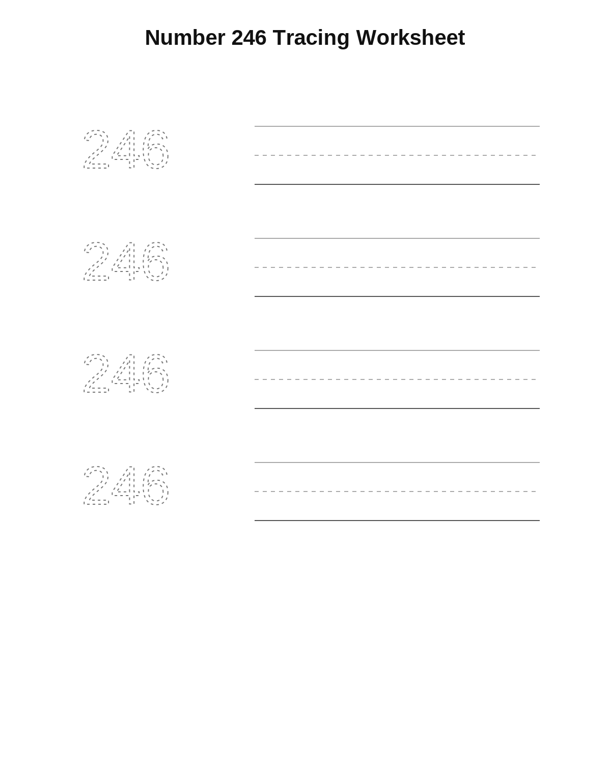 Number 246 Tracing Worksheet