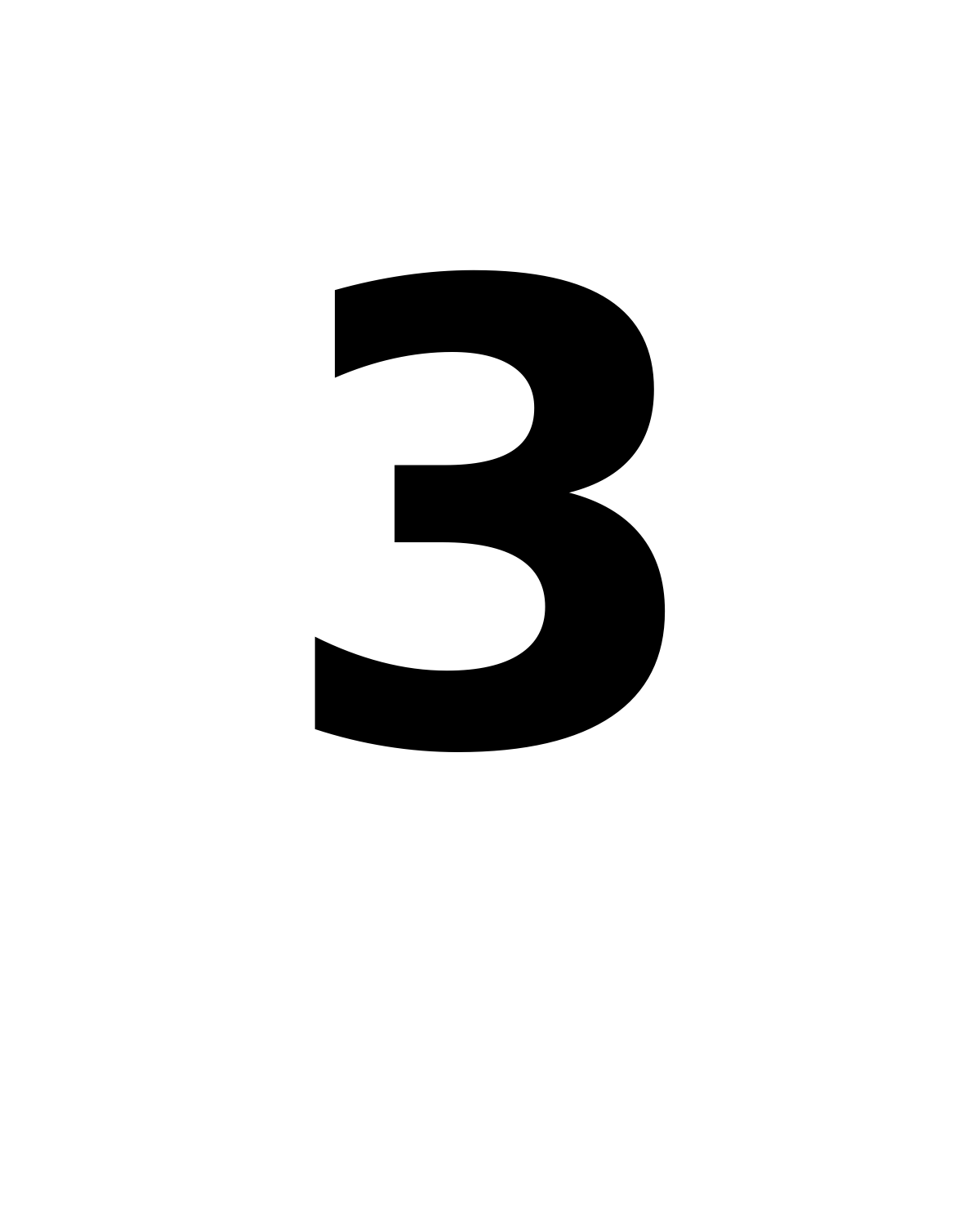 Number 3 Stencil Printable