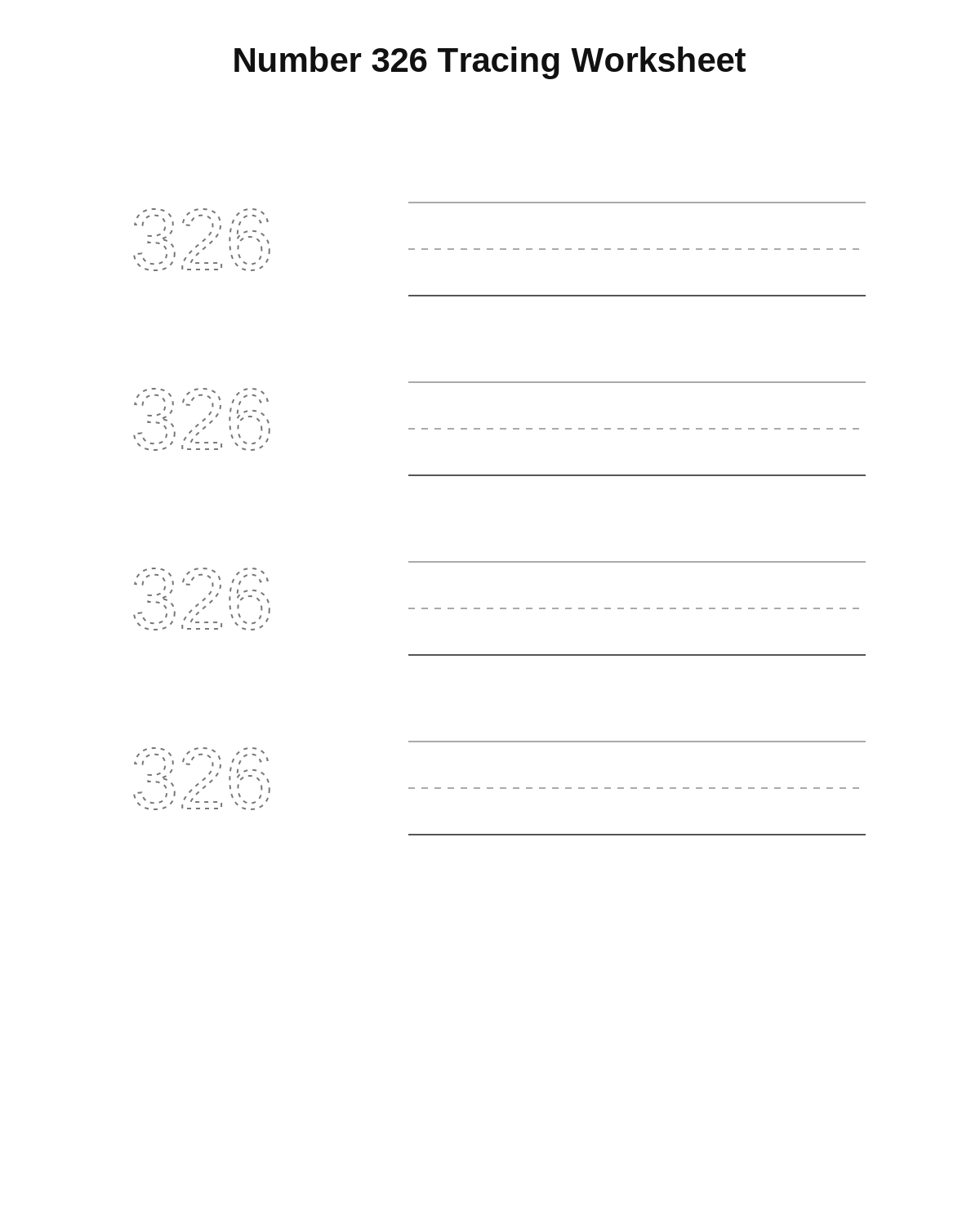 Number 326 Tracing Worksheet