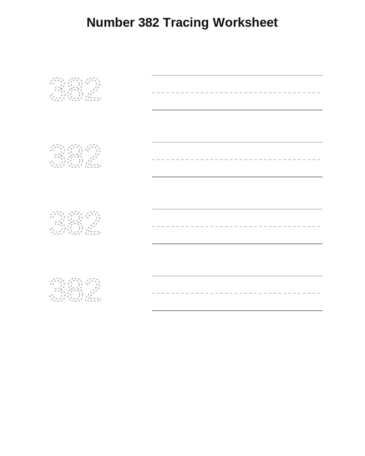 Number 382 Tracing Worksheet