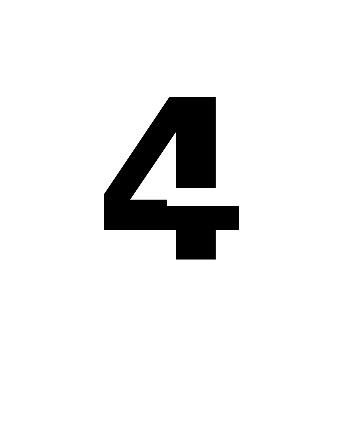Number 4 Stencil Printable