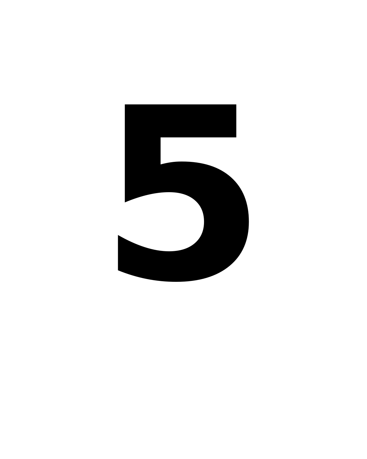 Number 5 Stencil Printable