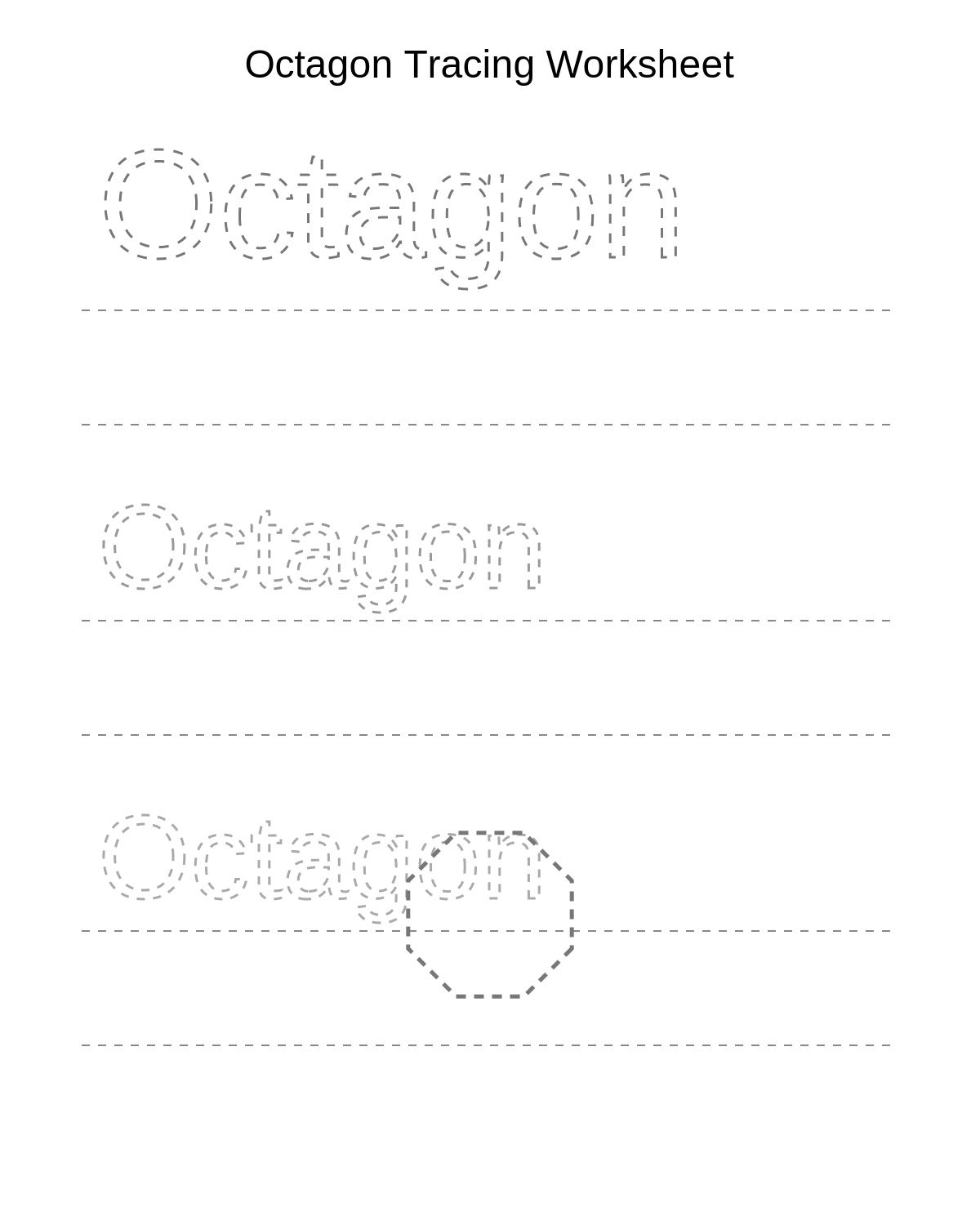 Octagon Tracing Worksheet