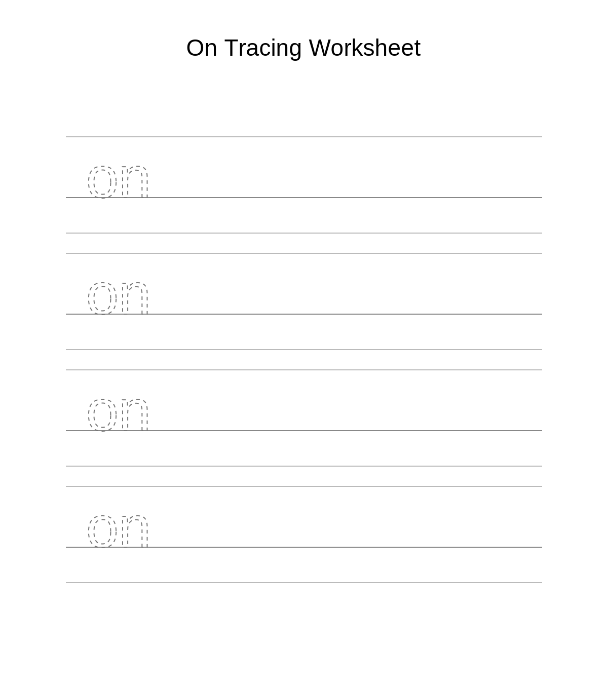 On Tracing Worksheet
